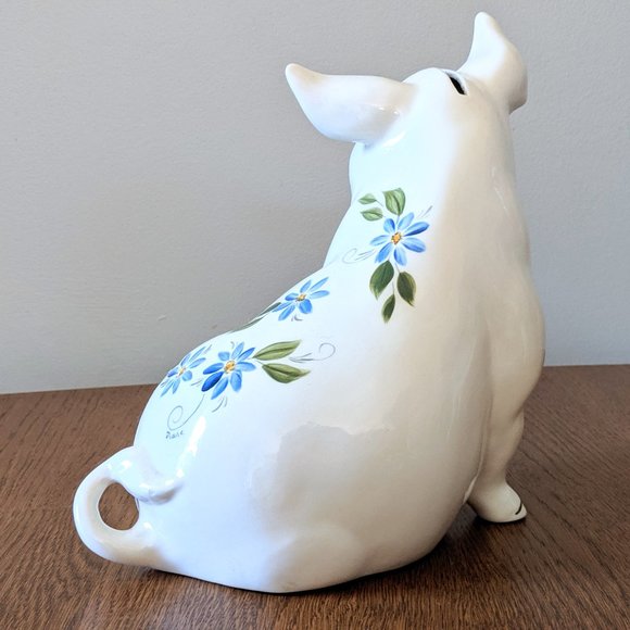 Vintage Large Pottery Piggy Bank Handpainted - Picture 4 of 8